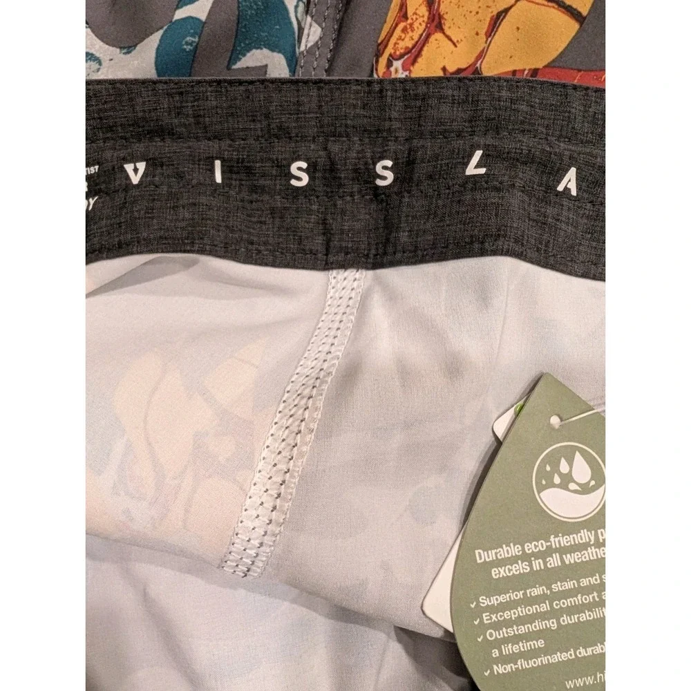 NEW Vissla Collab Gabe Schneider Floral 34 Board Surf Skater Beach Shorts 18.5